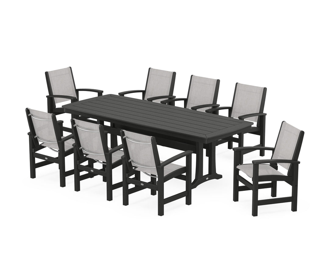 POLYWOOD® Coastal 9-Piece Dining Set with Trestle Legs