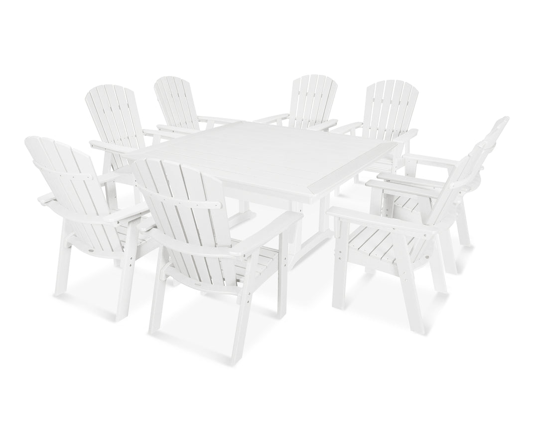 POLYWOOD® Nautical Adirondack 9-Piece Trestle Dining Set