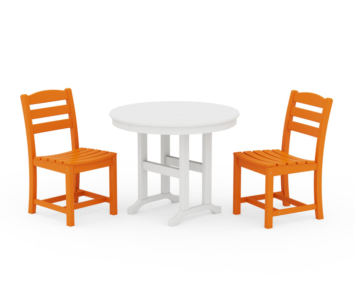 POLYWOOD® La Casa Café Side Chair 3-Piece Round Dining Set