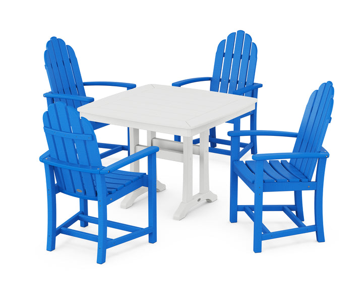 POLYWOOD® Classic Adirondack 5-Piece Dining Set with Trestle Legs