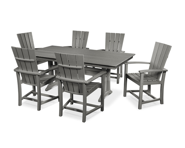 POLYWOOD® Quattro 7-Piece Farmhouse Dining Set with Trestle Legs