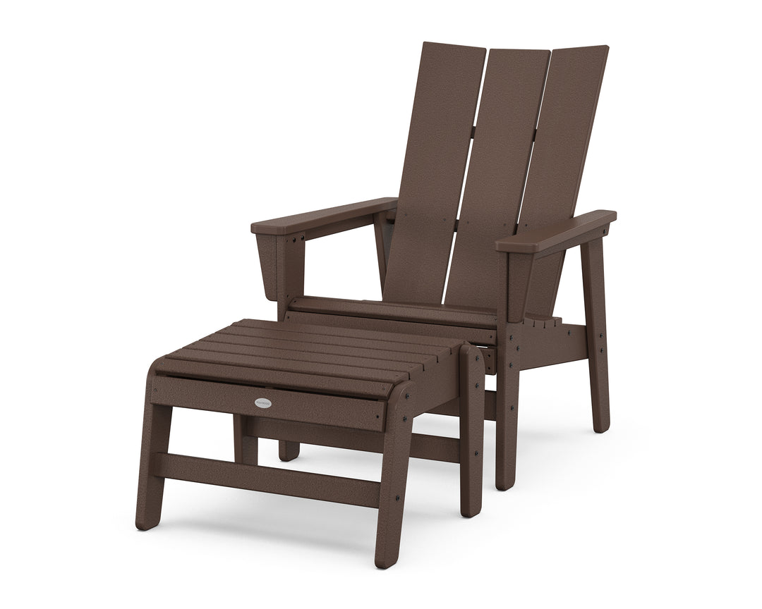POLYWOOD® Modern Grand Upright Adirondack Chair with Ottoman
