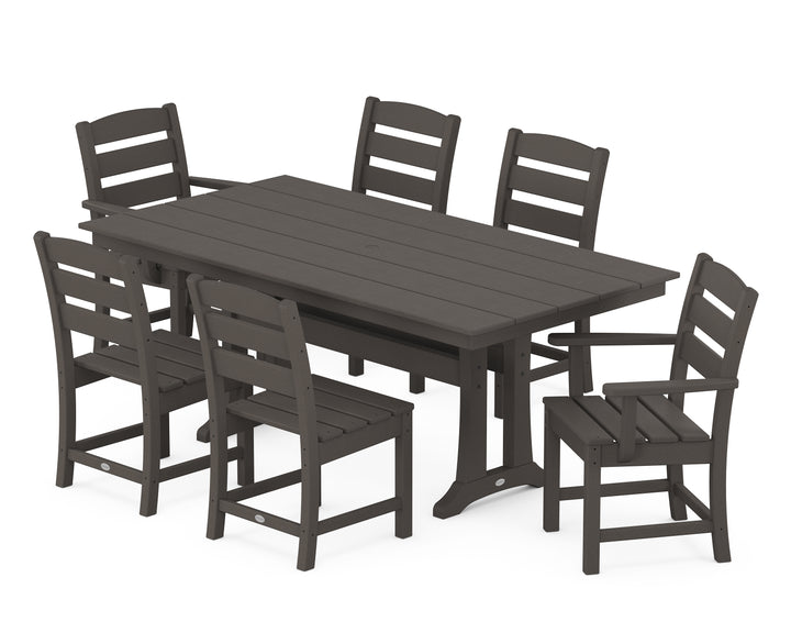 POLYWOOD® Lakeside 7-Piece Farmhouse Dining Set with Trestle Legs