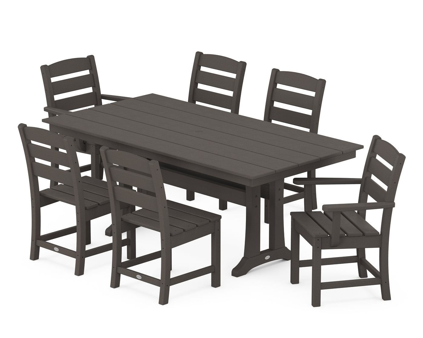 Lakeside 7-Piece Farmhouse Dining Set with Trestle Legs