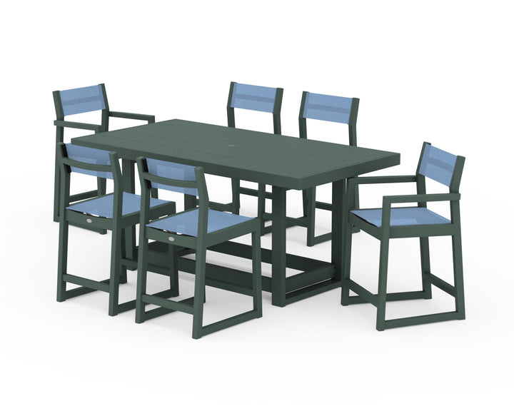 POLYWOOD® EDGE Sling 7-Piece Counter Table Set