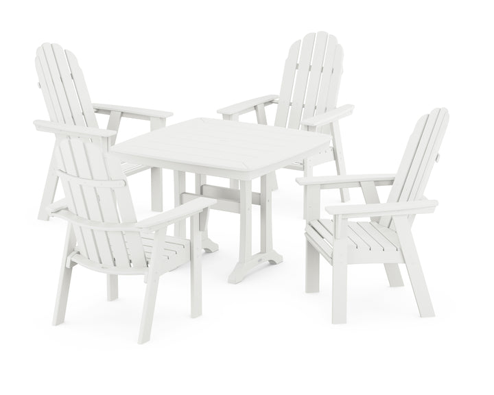 POLYWOOD® Vineyard Adirondack 5-Piece Dining Set with Trestle Legs