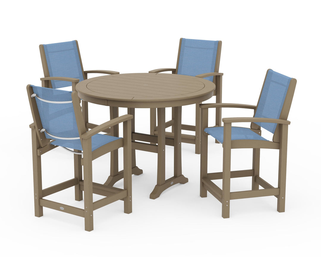 POLYWOOD® Coastal 5-Piece Counter Set