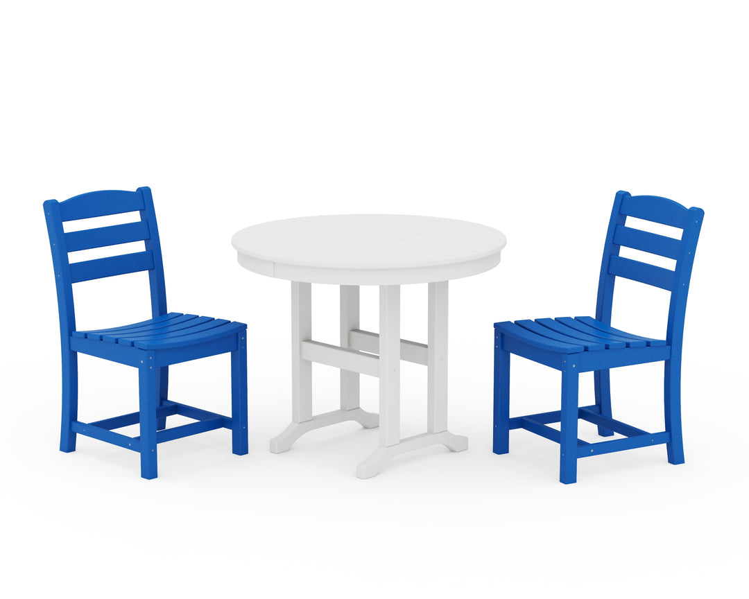 POLYWOOD® La Casa Café Side Chair 3-Piece Round Dining Set