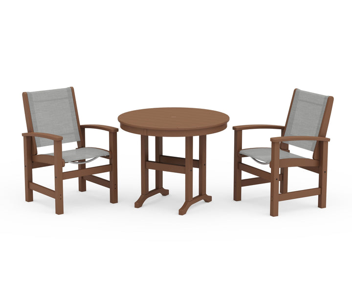 POLYWOOD® Coastal 3-Piece Round Dining Set