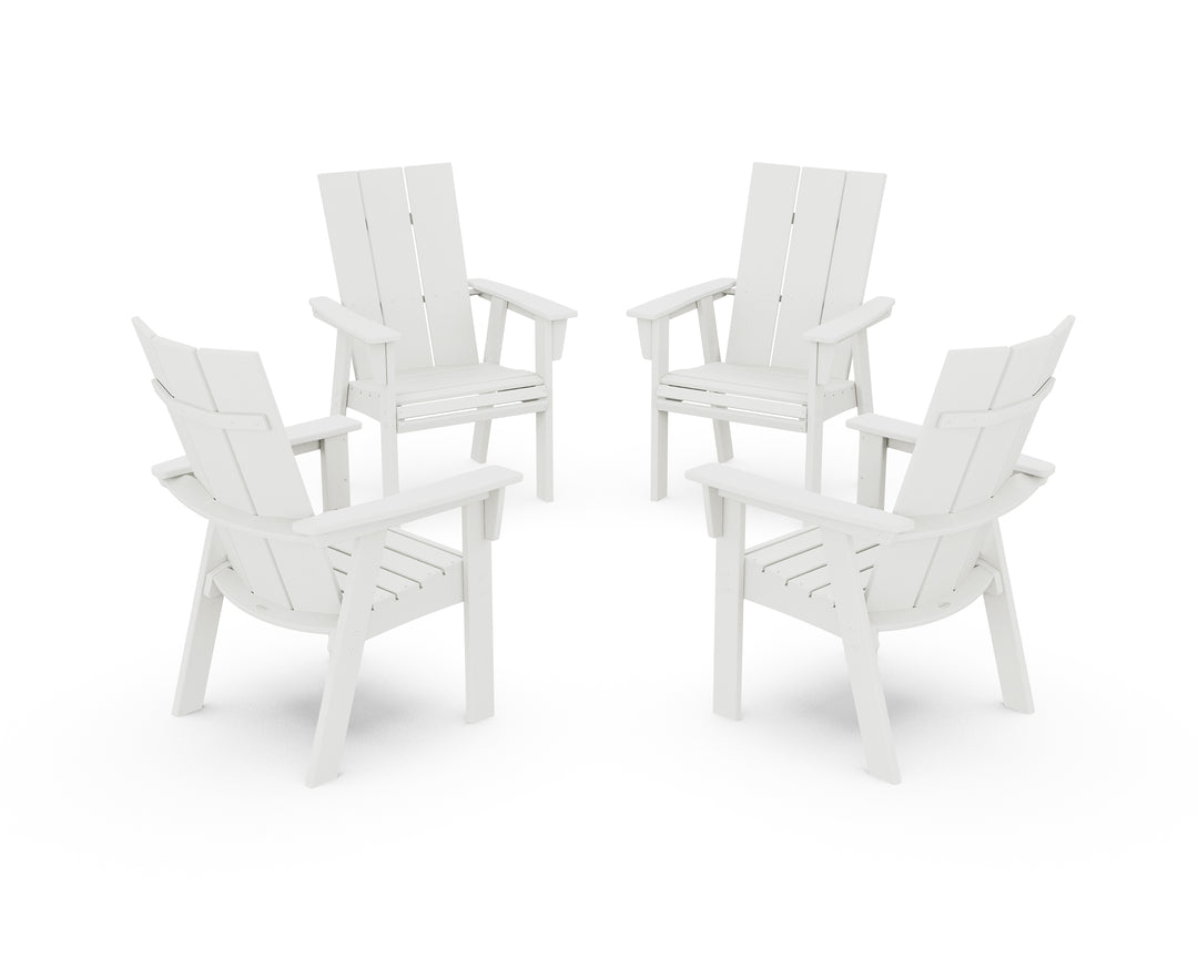 POLYWOOD® Modern 4-Piece Curveback Upright Adirondack Conversation Set