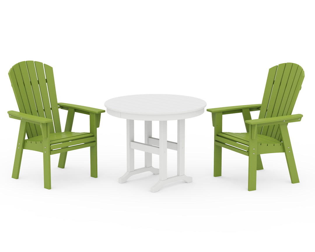 POLYWOOD® Nautical Adirondack 3-Piece Round Dining Set