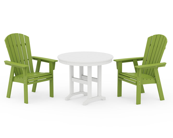 POLYWOOD® Nautical Adirondack 3-Piece Round Dining Set