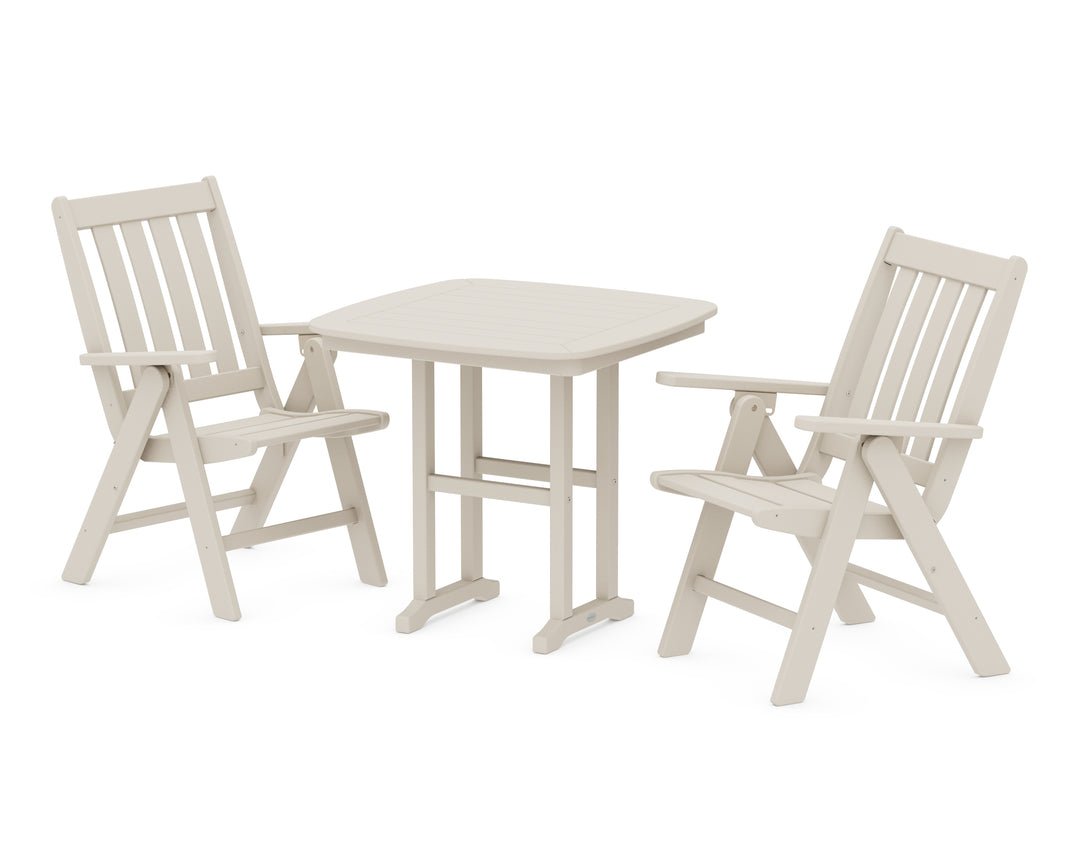 POLYWOOD® Vineyard Folding Chair 3-Piece Dining Set