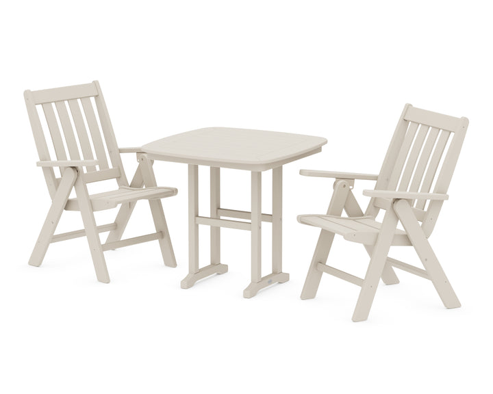 POLYWOOD® Vineyard Folding Chair 3-Piece Dining Set