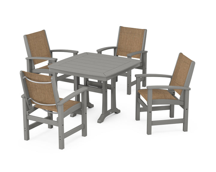 POLYWOOD® Coastal 5-Piece Dining Set with Trestle Legs