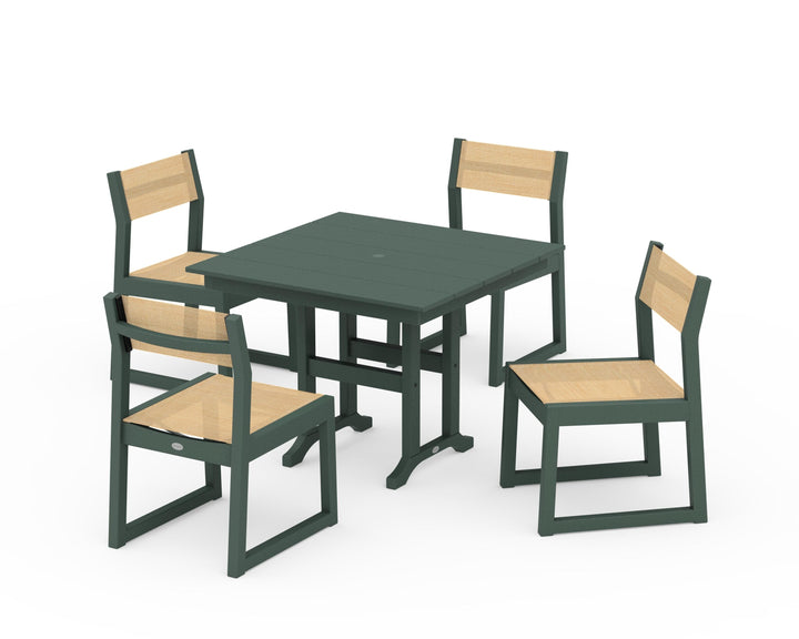 POLYWOOD® EDGE Sling Side Chair 5-Piece Farmhouse Dining Set