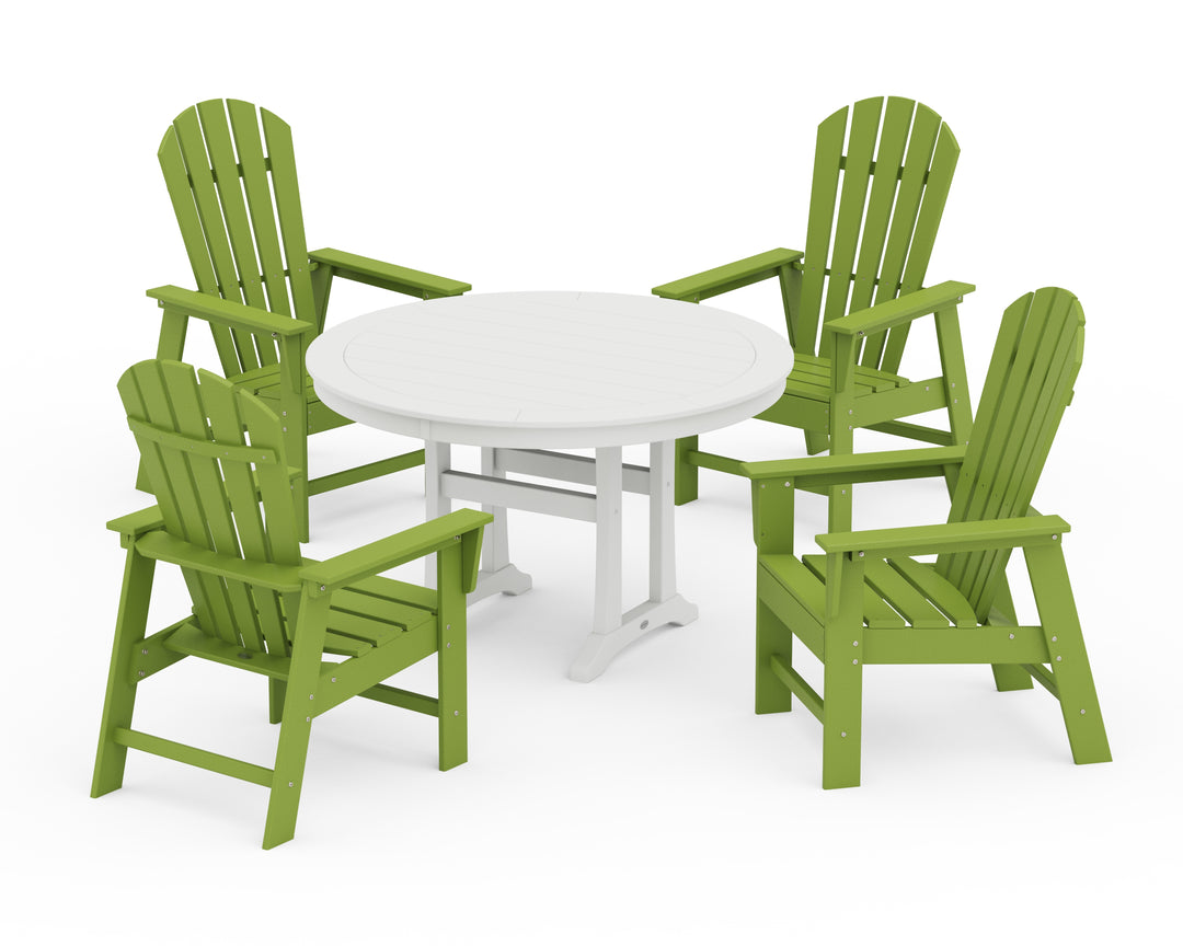 POLYWOOD® South Beach 5-Piece Round Dining Set with Trestle Legs