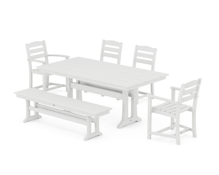 POLYWOOD® La Casa Cafe 6-Piece Farmhouse Dining Set With Trestle Legs
