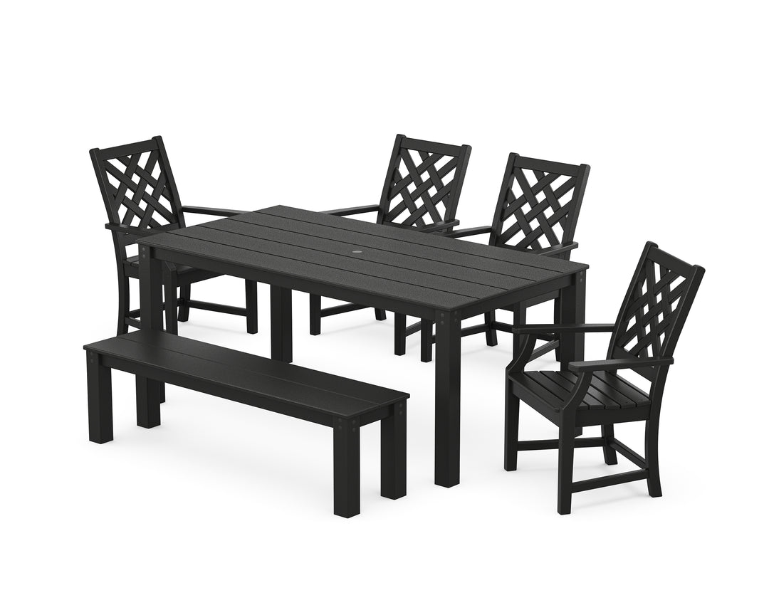 Country Living Wovendale 6-Piece Parsons Dining Set with Bench