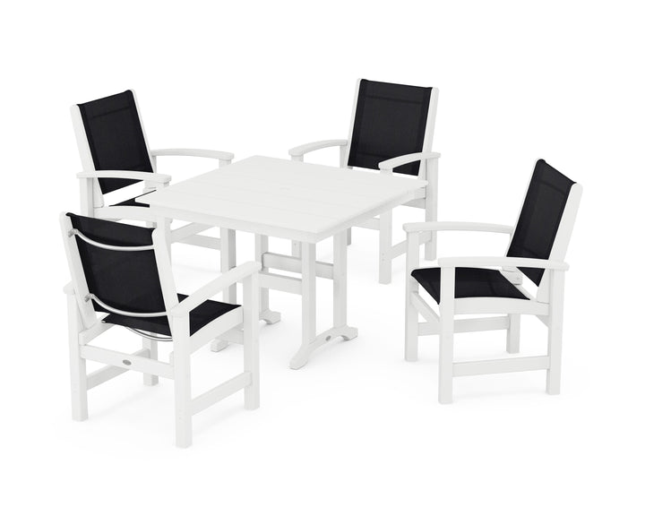 POLYWOOD® Coastal 5-Piece Farmhouse Dining Set