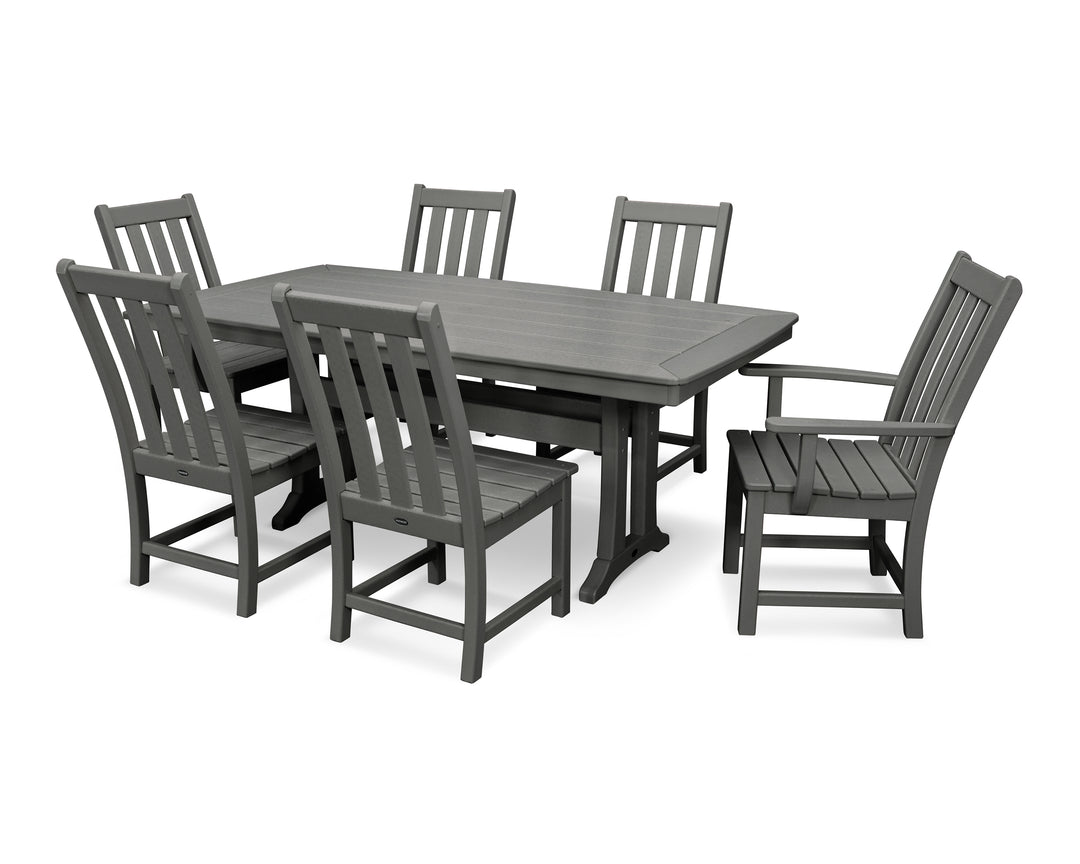 POLYWOOD® Vineyard 7-Piece Dining Set with Trestle Legs