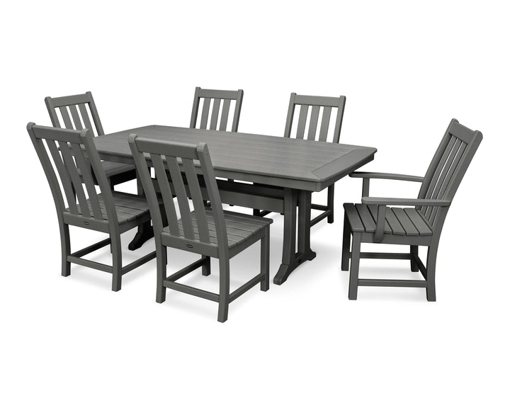 POLYWOOD® Vineyard 7-Piece Dining Set with Trestle Legs