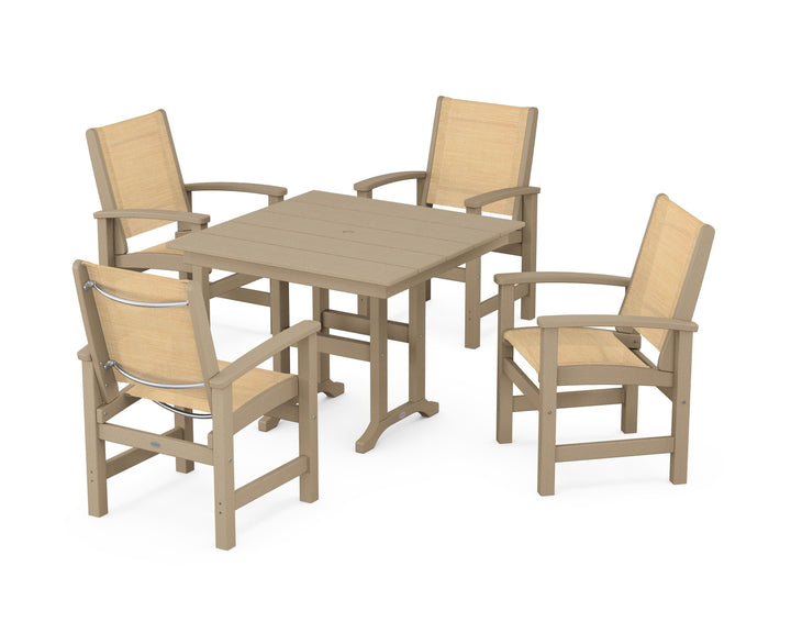 POLYWOOD® Coastal 5-Piece Farmhouse Dining Set