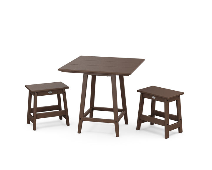 POLYWOOD® Modern Studio Stool 3-Piece Square Bistro Set