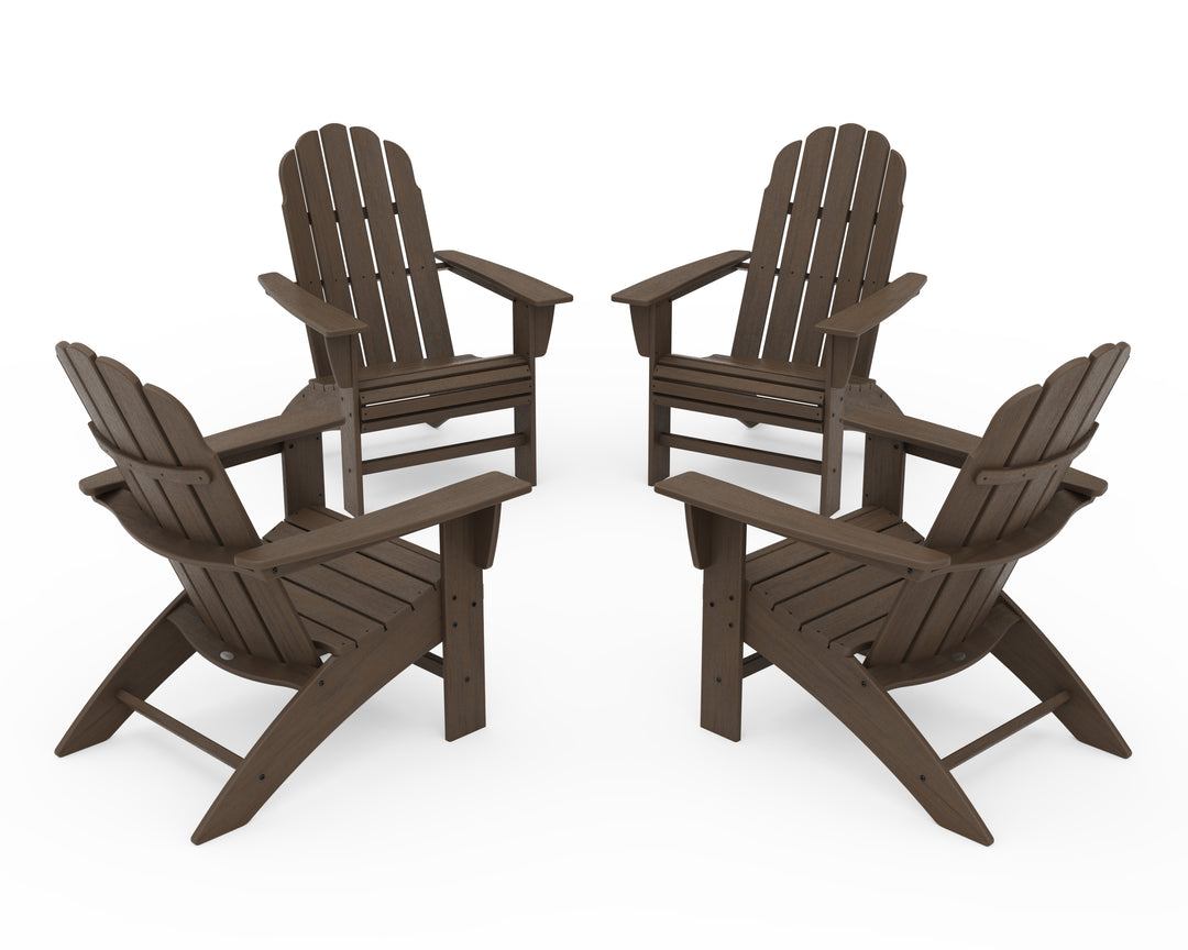POLYWOOD® 4-Piece Vineyard Curveback Adirondack Chair Conversation Set