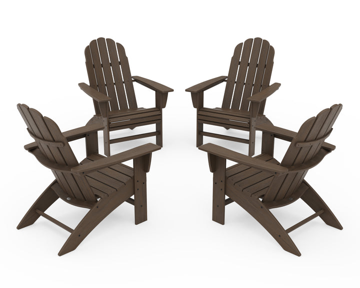 POLYWOOD® 4-Piece Vineyard Curveback Adirondack Chair Conversation Set