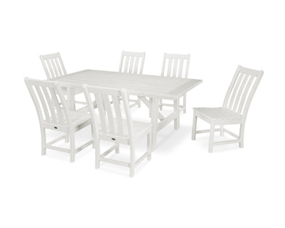 Vineyard 7-Piece Rustic Farmhouse Side Chair Dining Set