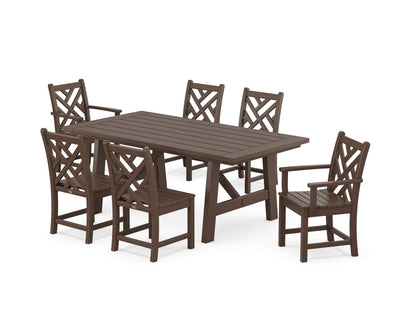 Chippendale 7-Piece Rustic Farmhouse Dining Set