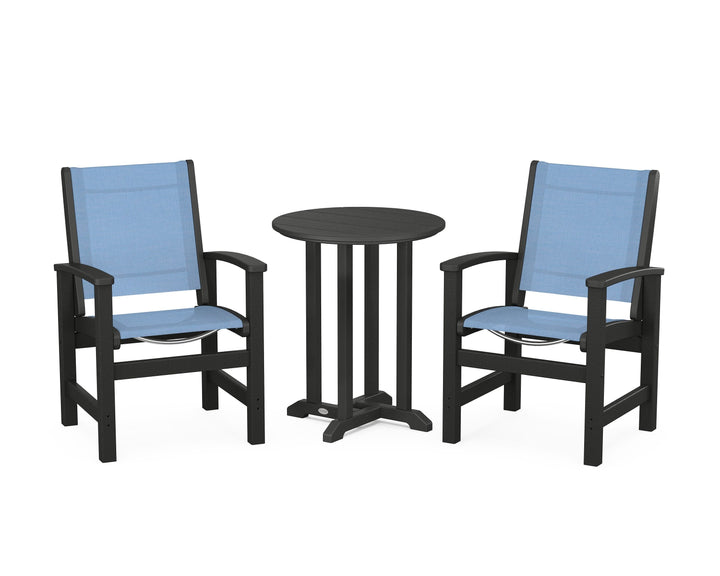 POLYWOOD® Coastal 3-Piece Round Bistro Dining Set