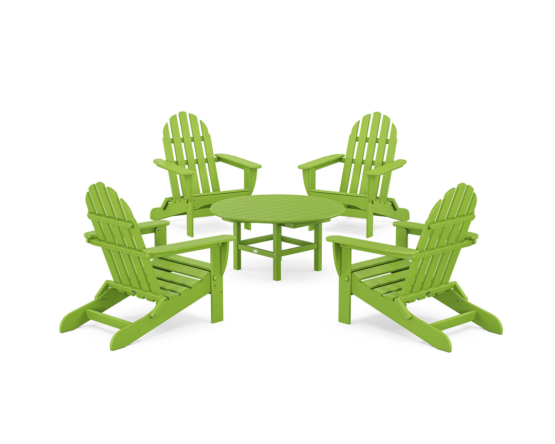 POLYWOOD® Classic Folding Adirondack 5-Piece Conversation Group