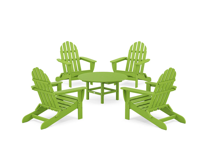 POLYWOOD® Classic Folding Adirondack 5-Piece Conversation Group