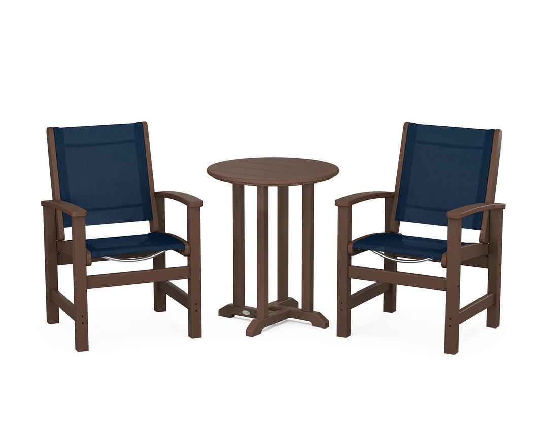 POLYWOOD® Coastal 3-Piece Round Bistro Dining Set