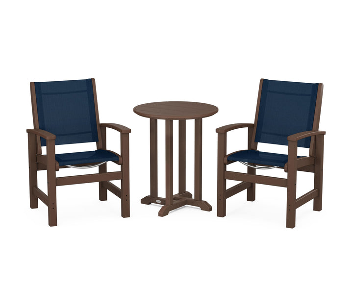 POLYWOOD® Coastal 3-Piece Round Bistro Dining Set