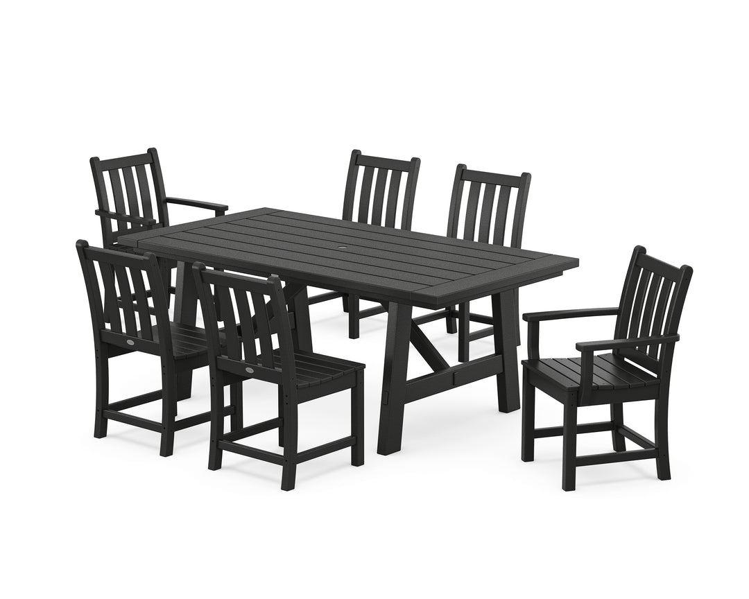 POLYWOOD® Traditional Garden 7-Piece Rustic Farmhouse Dining Set
