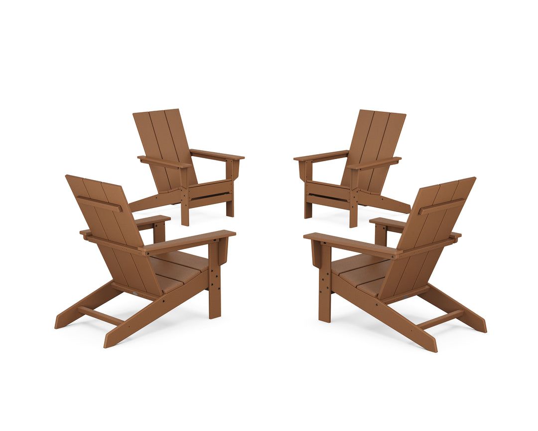 POLYWOOD® 4-Piece Modern Studio Adirondack Chair Conversation Set