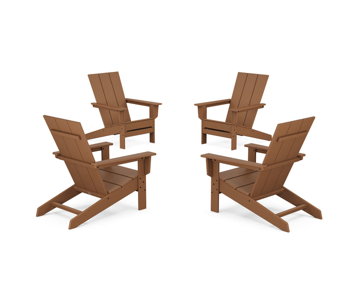 POLYWOOD® 4-Piece Modern Studio Adirondack Chair Conversation Set