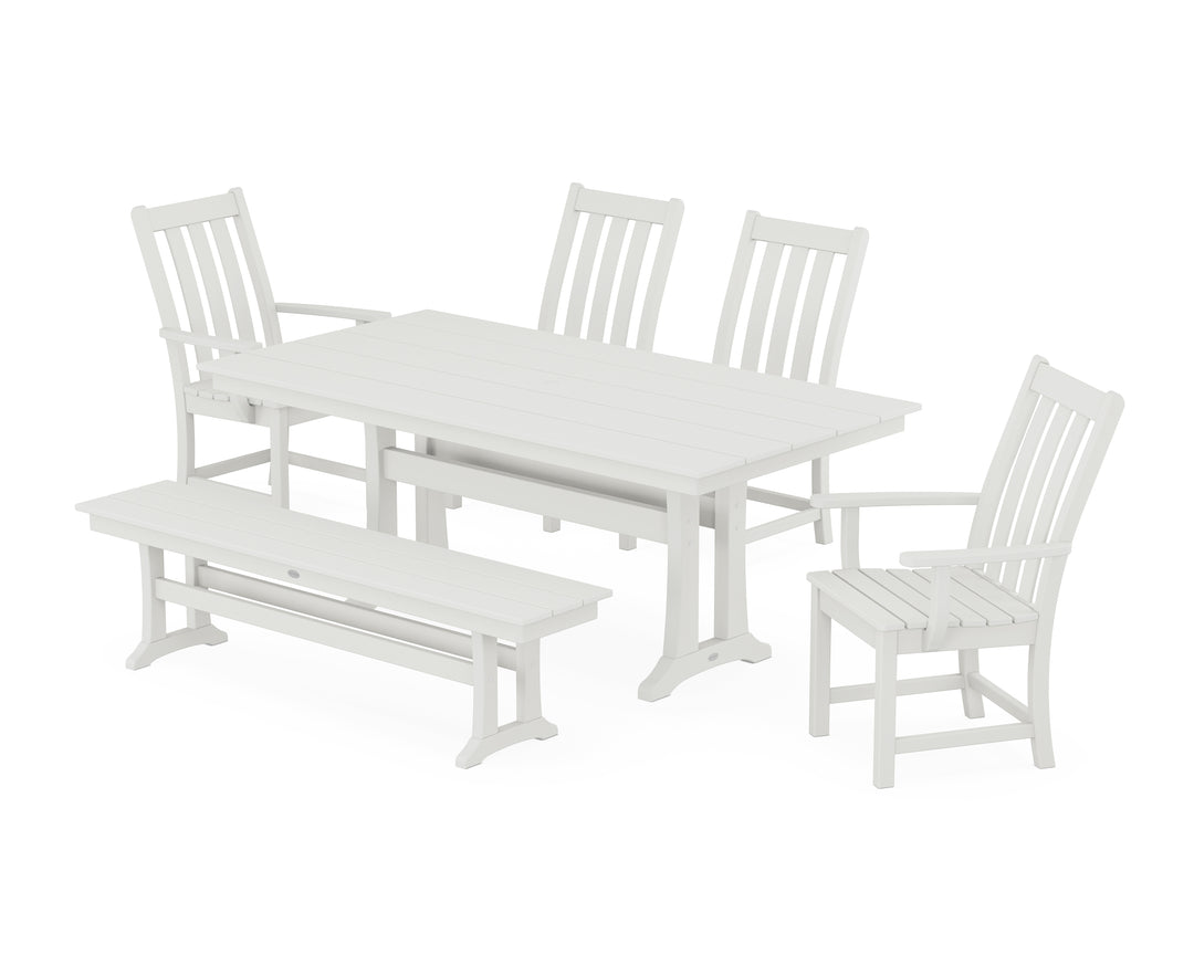 POLYWOOD® Vineyard 6-Piece Farmhouse Dining Set With Trestle Legs