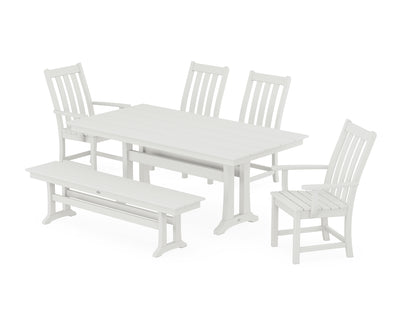 Vineyard 6-Piece Farmhouse Dining Set With Trestle Legs