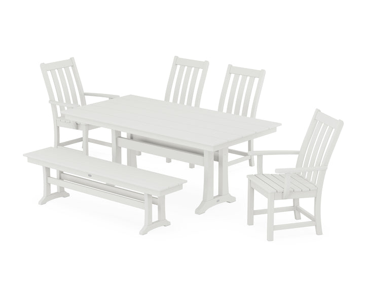POLYWOOD® Vineyard 6-Piece Farmhouse Dining Set With Trestle Legs
