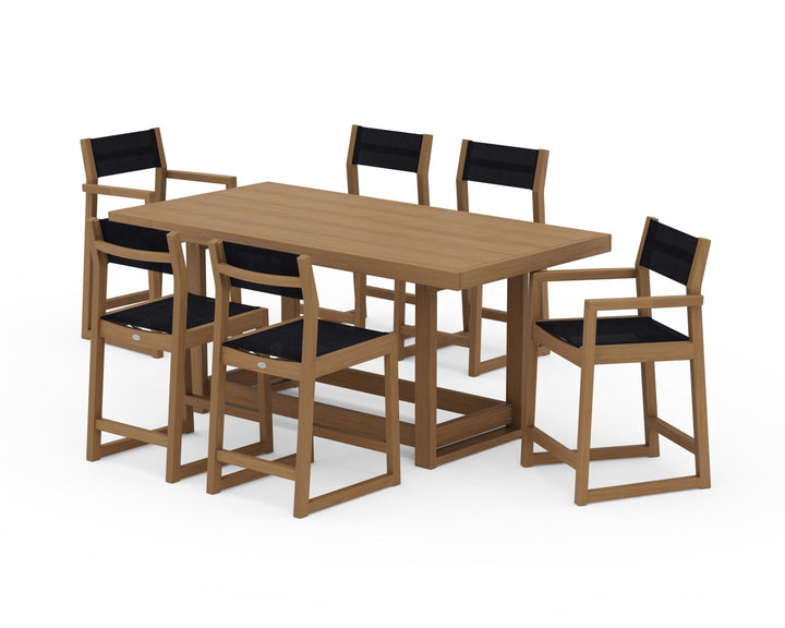POLYWOOD® EDGE Sling 7-Piece Counter Table Set