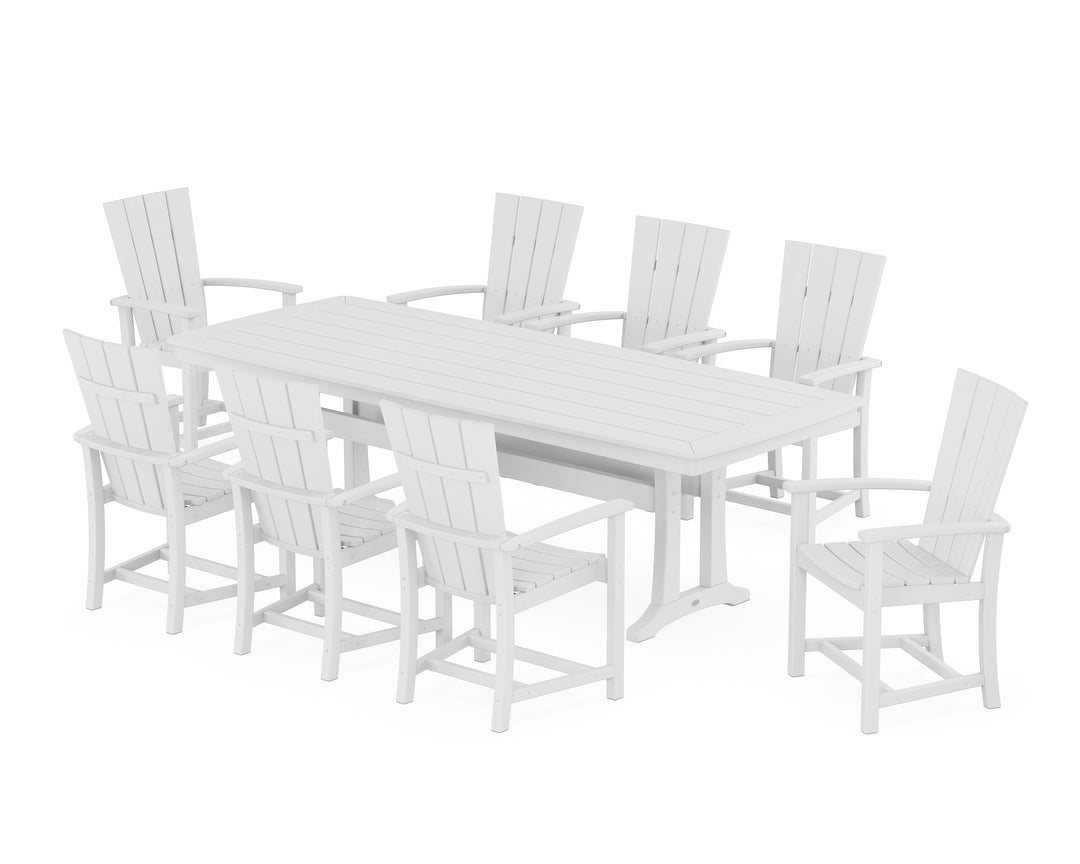 POLYWOOD® Quattro Adirondack 9-Piece Dining Set with Trestle Legs