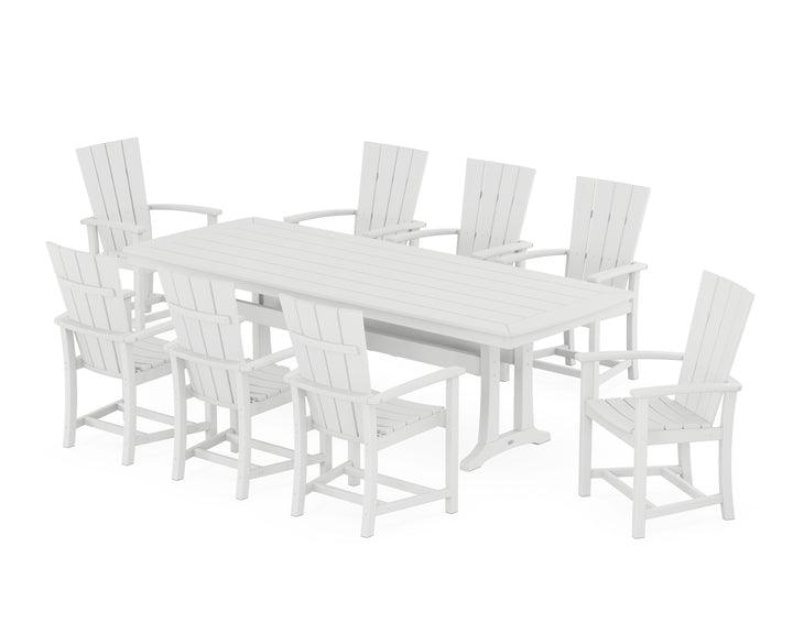 POLYWOOD® Quattro Adirondack 9-Piece Dining Set with Trestle Legs