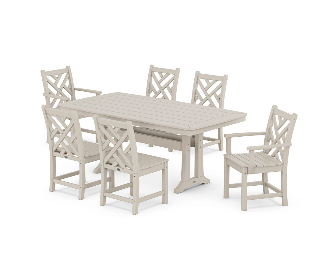 POLYWOOD® Chippendale 7-Piece Dining Set with Trestle Legs