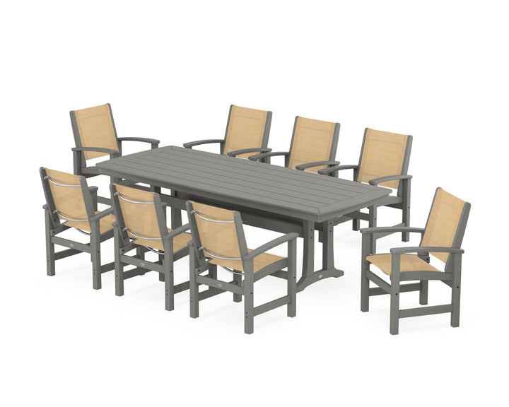 POLYWOOD® Coastal 9-Piece Dining Set with Trestle Legs