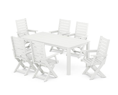 Captain Folding Chair 7-Piece Parsons Dining Set