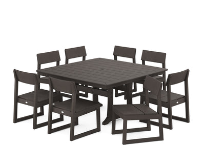 EDGE Side Chair 9-Piece Dining Set with Trestle Legs